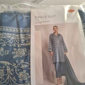 Khaadi 3 piece suit scarf kaftan top & pants needs sewn together india pakastani